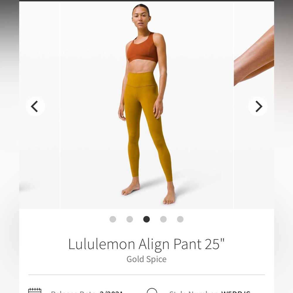 Lululemon Align gold spice Size 10